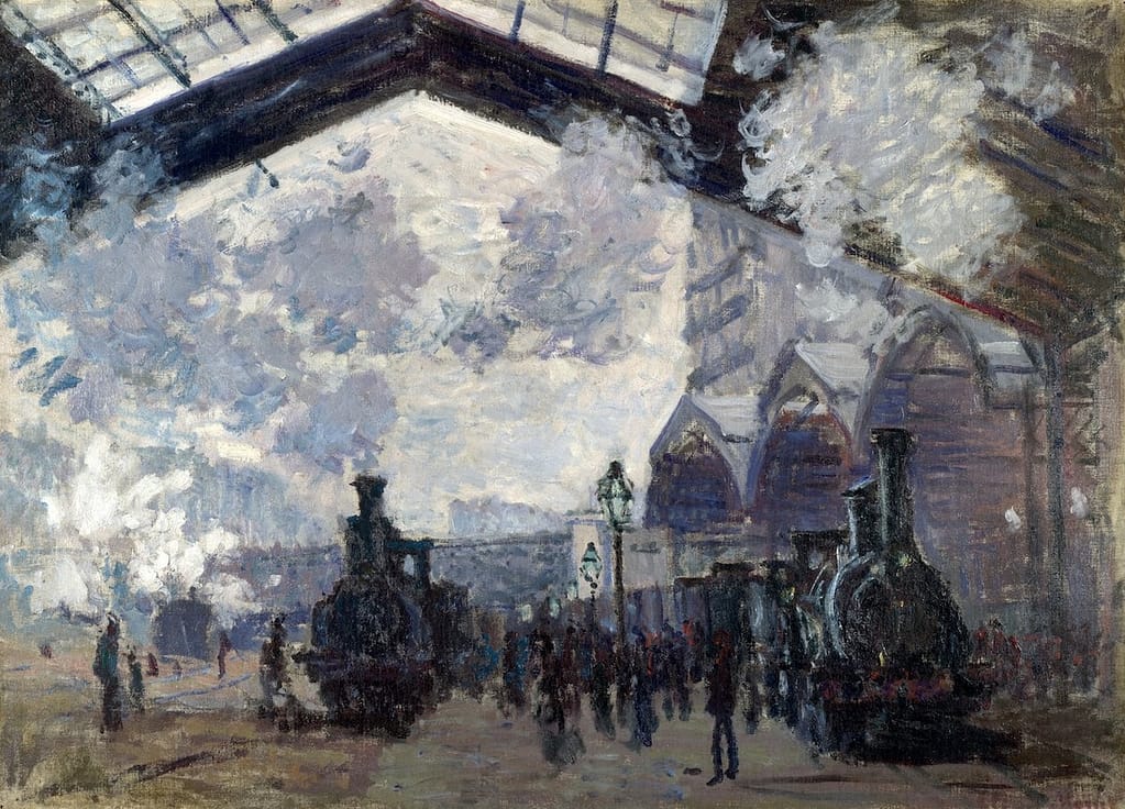 Der Bahnhof Saint-Lazare, Öl auf Leinwand, 1877 von Claude Monet, National Gallery London